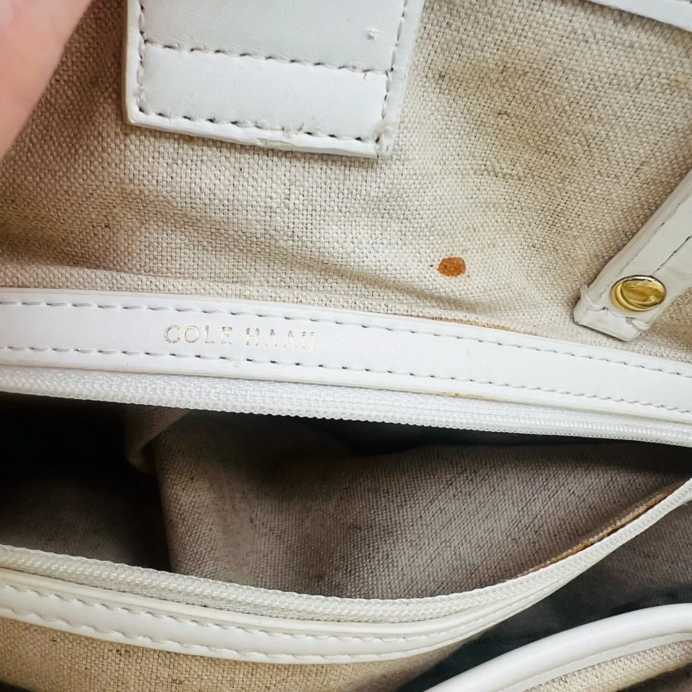 Cole Haan Yellow and White Geometric Tote